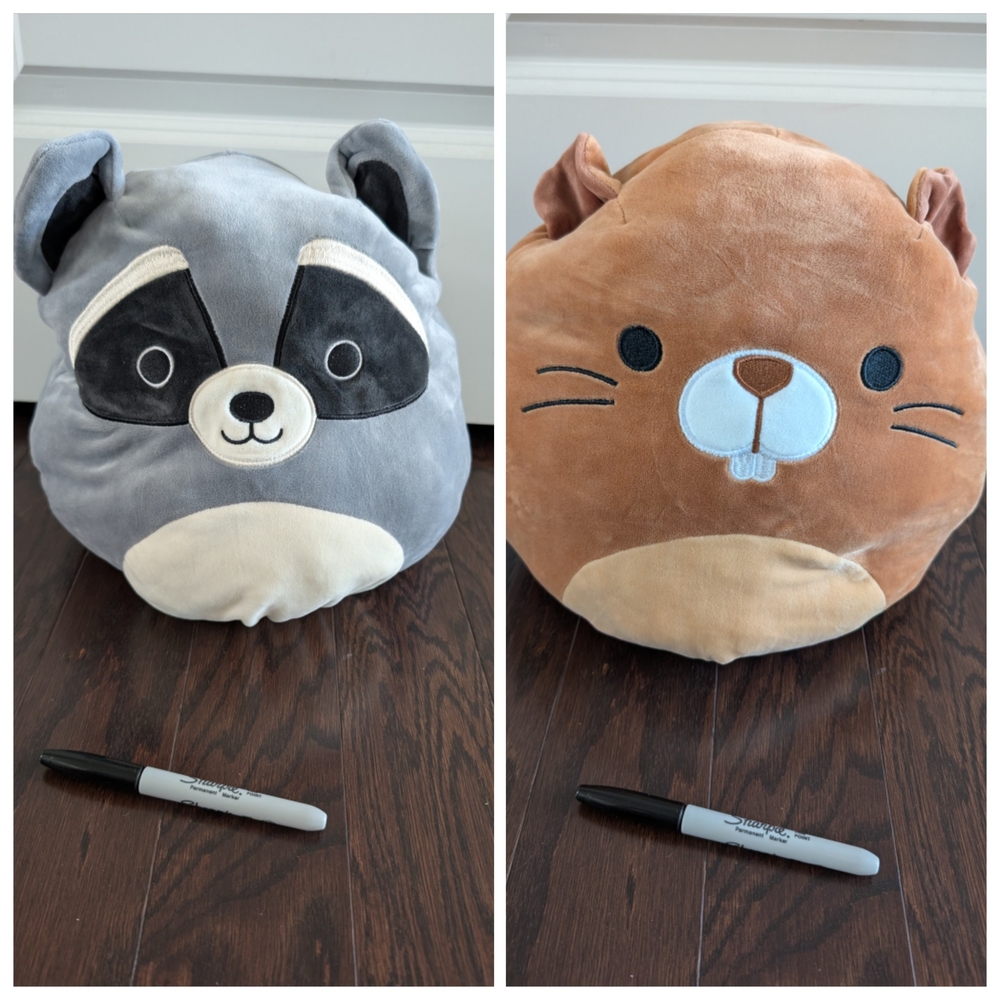 Squishmallow Chip the Beaver / Rocky the Raccoon 12 Inch Flip-A-Mallow Plush